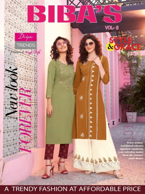 Diya Trendz Biba's Vol-8 Kurtis with Plazzo
