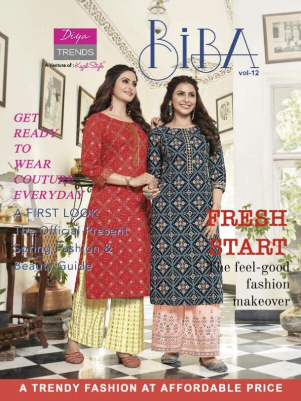 Diya Trends Biba's Vol-12 Kurtis with Plazzo